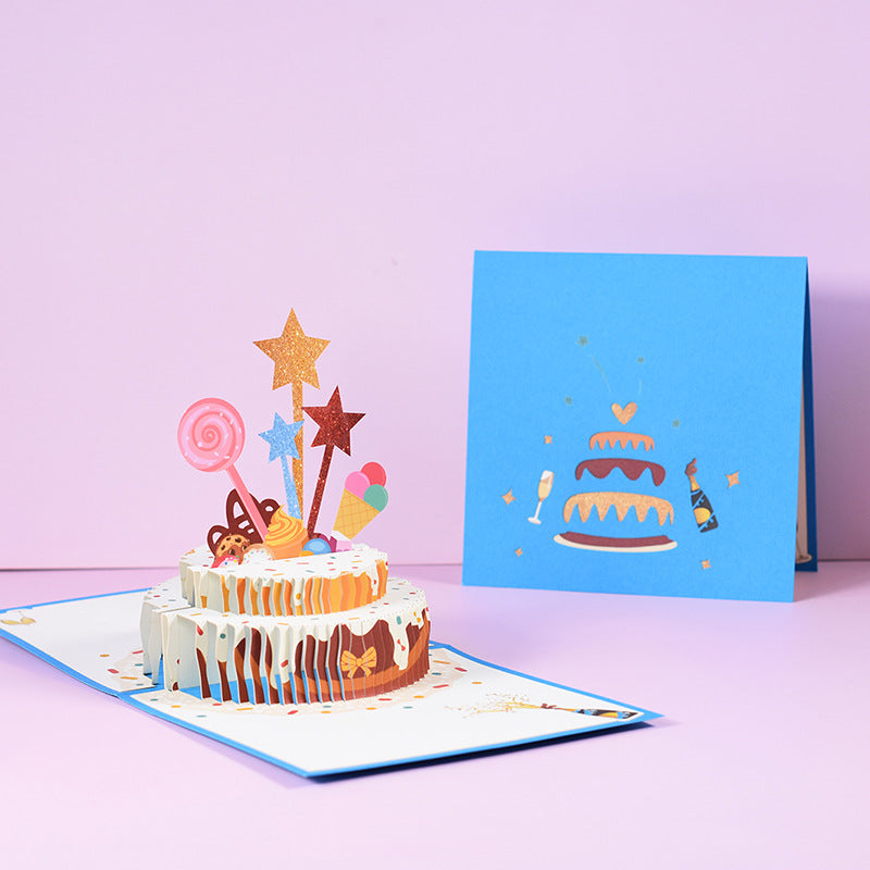 Star Birthday Cake HANDCRAFTED 3D POP-UP CARDS